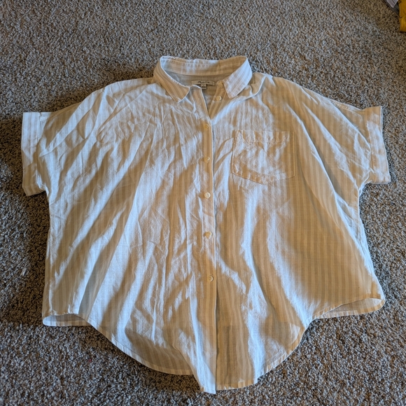Madewell Striped Short Sleeve Blouse - Picture 1 of 6